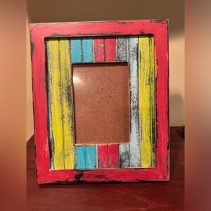 New 5X7 Wood Picture Frame Red, Green, Light Blue, and Turquoise